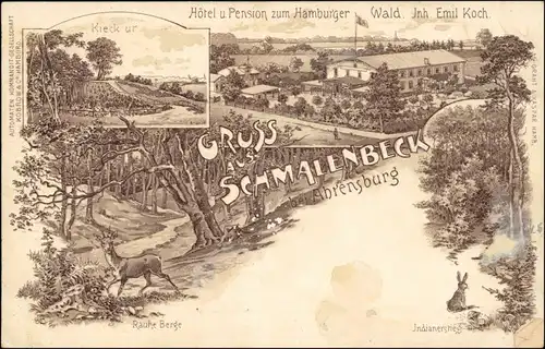Schmalenbeck-Großhansdorf Pension u. Hotel zum Hamburger Wald 3 Bild 1898 