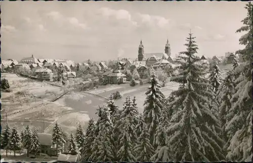 Ansichtskarte Freudenstadt Blick auf den Ort im Winter 1960