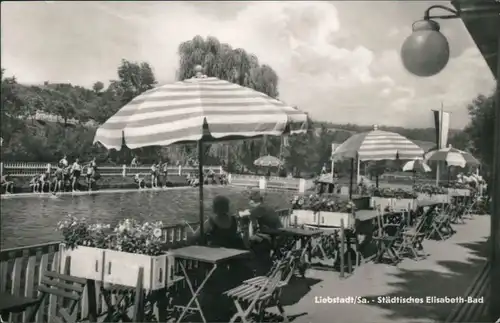 Ansichtskarte Liebstadt Städt. Elisabeth-Schwimmbad 1965