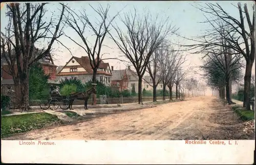 Postcard Rockville Centre Lincoln Avenue 1910 