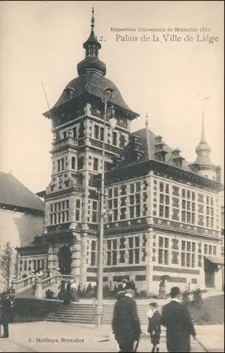 Postkaart Brüssel Bruxelles Palais de la Ville Liege - EXPO 1910 