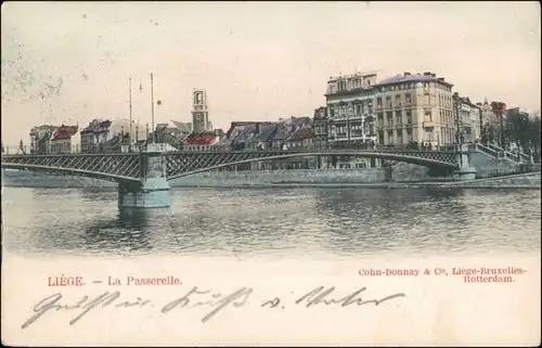 Postkaart Lüttich Luik / wallonisch: Lîdje La Passerelle 1905 