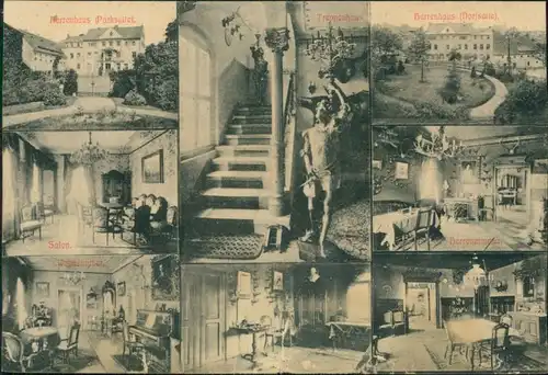 Ansichtskarte Braunsdorf-Wilsdruff Rittergut, Salon etc Tharandt 1908