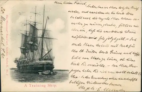 Ansichtskarte  Segelboot - A Training Ship 1901 