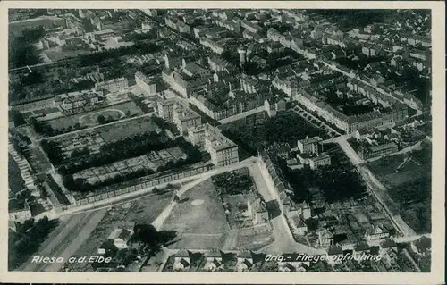 Ansichtskarte Riesa Luftbild aus großer Höhe 1940 