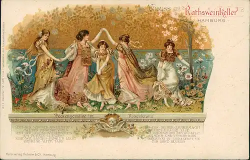 Ansichtskarte Magdeburg Deckengemälde - Ratskeller 1900 