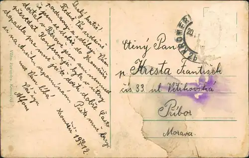 Postcard Kremsier Kroměříž Zámek/Schloss 1912