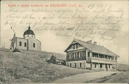 Rosenau Rožnov pod Radhoštěm Kapelle auf dem Radhoscht Radhošť 1909