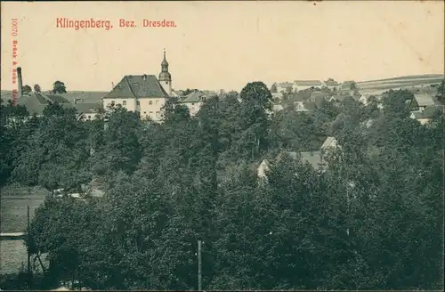 Ansichtskarte Klingenberg (Sachsen) Blick auf den Ort 1913