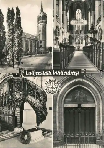 Lutherstadt Wittenberg Evangelische Schloßkirche, Luthers Grab, Thesentür 1973