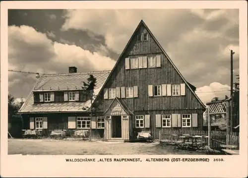 Ansichtskarte Altenberg (Erzgebirge) Waldschänke "Altes Raupennest" 1960