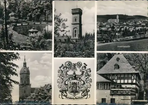 Annaberg-Buchholz Teich, Pöhlberghaus, Panorama, St. Annenkirche 1959