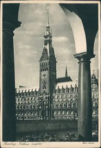 Ansichtskarte Hamburg Rathaus 1953