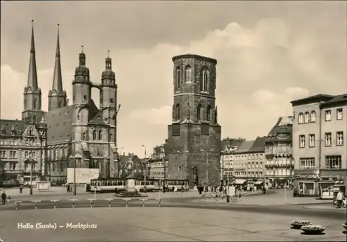 Ansichtskarte Halle (Saale) Marktplatz 1964