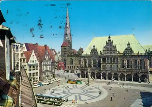 Ansichtskarte Bremen Marktplatz mit Rathaus u. Liebfrauenkirche 1972