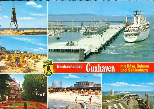 Duhnen-Cuxhaven Kugelbake Fähranlegestelle, Neue Seebäderbrücke, Schloß 1986