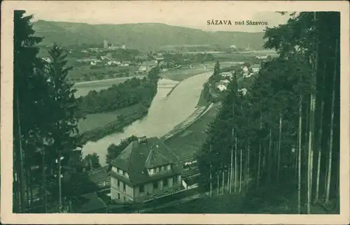Sasau-Beneschau Sázava Benešov Sázava nad Sázavou/Blick auf den Fluss 1926