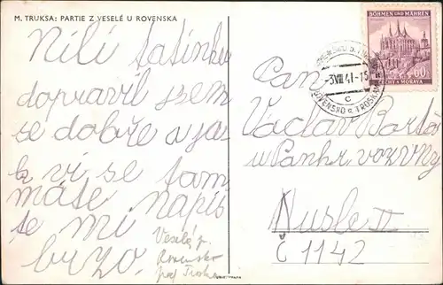 Postcard Veselá Künstlerkarte von M. Truksa 1941