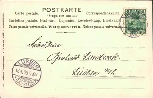 Ansichtskarte  Glückwunsch/Grußkarten: Ostern - Ei mit Blumenschmuck 1903