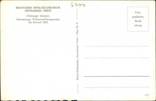 Sonneberg Deutsches Spielzeugmuseum - Weltausstellung "Thüringer Kirmes" 1955