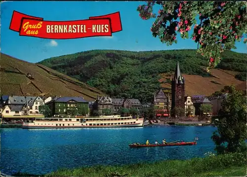 Bernkastel-Kues Berncastel-Cues St. Michaeliskirche mit Doktorberg, Fähre 1973