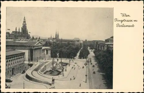 Ansichtskarte Wien Ring des 12. November mit Parlament 1934 