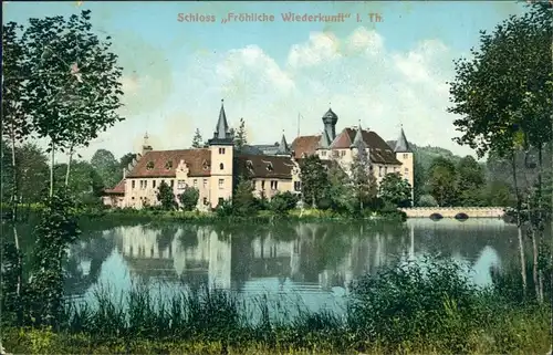 Ansichtskarte Trockenborn-Wolfersdorf Schloss Fröhliche Niederkunft 1909 