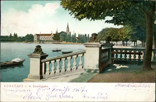 Ansichtskarte Konstanz Stadt von der Seestrasse 1905 