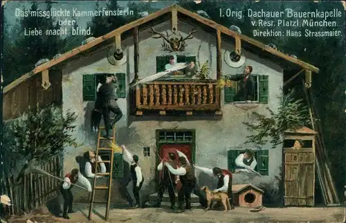 Ansichtskarte München 1. Orig, Dachauer Bauernkapelle Restaurant Platzl 1912 
