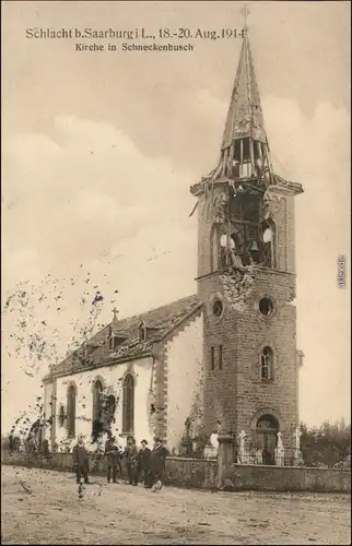 CPA Schneckenbusch Herren vor der Kirche 1915 