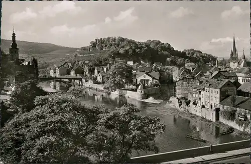 Ansichtskarte Bad Kreuznach Kauzenburg u. Ellerbachmündung 1957