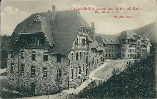 Ansichtskarte Malsburg-Marzell Nordfassade Frauenheilanstalt Luisenheim 1908 