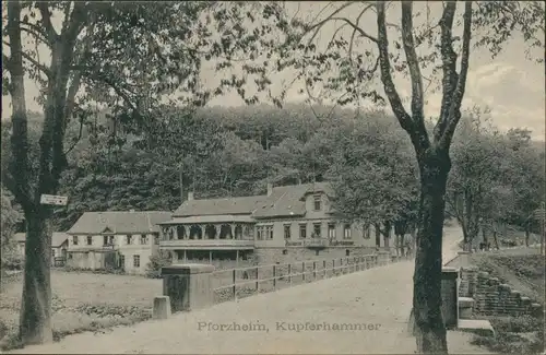 Ansichtskarte Pforzheim Partie am Gasthaus Kupferhammer 1907 