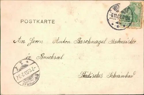Ansichtskarte Worms Ernst Ludwigbrücke 1903 