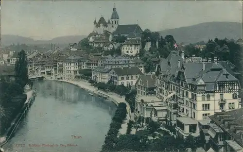 Ansichtskarte Thun Thoune Promenade - Straße 1908 
