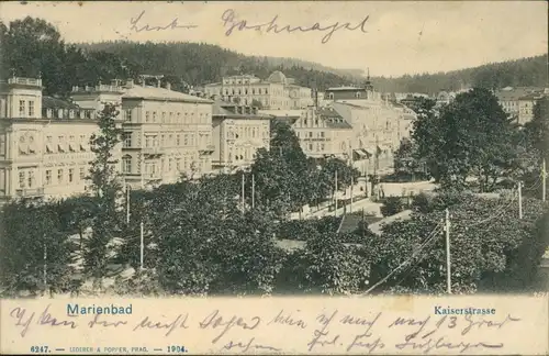 Postcard Marienbad Mariánské Lázně Partie an der Kaiserstrasse 1904 
