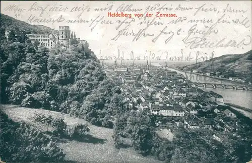 Ansichtskarte Heidelberg Stadtpanorama  Künstlerkarte 
1910