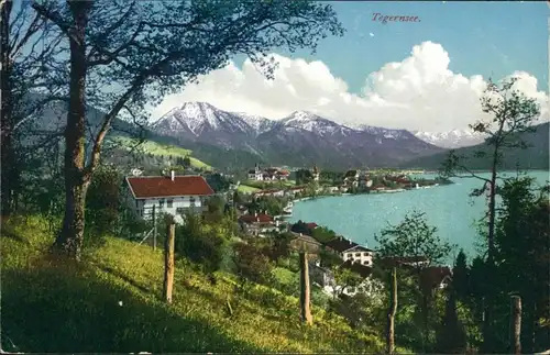 Ansichtskarte Tegernsee (Stadt) Blick auf den Ort 1916