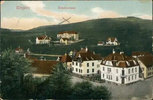 Ansichtskarte Engen Partie am Krankenhaus 1914 