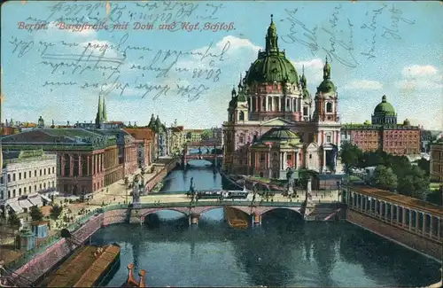 Ansichtskarte Berlin Burgstraße mit Dom u. Königliches Schloss 1912