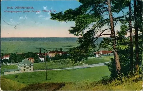 Ansichtskarte Bad Dürrheim Blick auf den Ort Fabrikanlage 1912