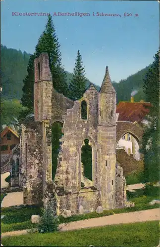 Ansichtskarte Oppenau Klosterruine Allerheiligen 1913