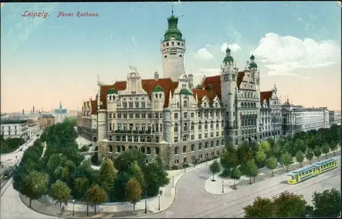 Ansichtskarte Leipzig Neues Rathaus 1913