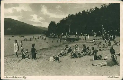 Postcard Hammer am See Hamr na Jezeře Strandleben am See 1928 