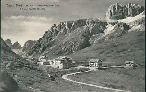 Kanzenei Canazei (Cianacèi) Straßenpartie  Pordoijoch / Passo Pordoi 1934