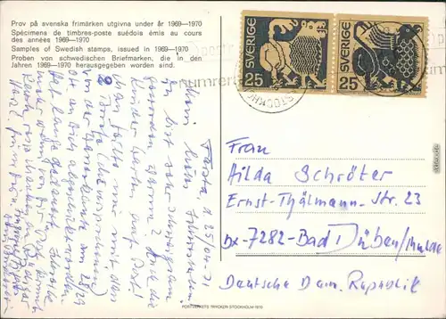 schwedische Briefmarken die in den Jahren 1969-1970   1970