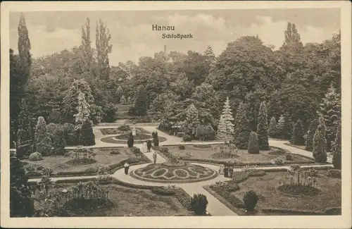Ansichtskarte Hanau Partie im Schloßpark 1916 