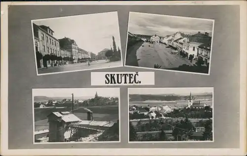 Skutsch Skuteč 4 Bild: Stadt  Fabrik und Straße Pardubitz Pardubice 1932