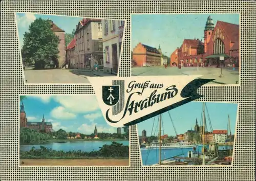 Stralsund, Teichpromenade, Kniepertor Hafen, Schiff "Seebad Heringsdorf" 1963