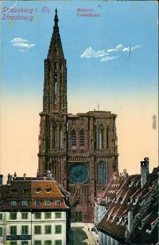 CPA Straßburg Strasbourg Münster, Cathedrale 1914